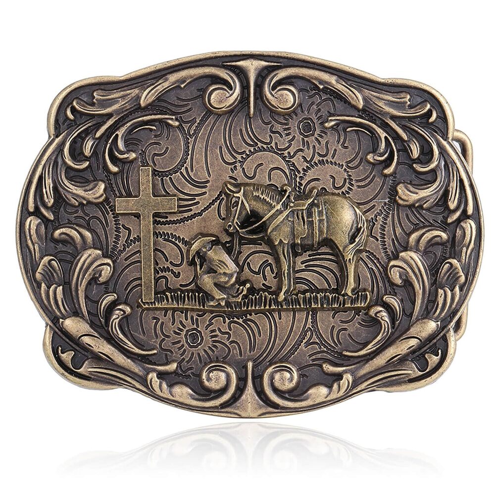 2434 Western Belt Buckle Cowboy Cowgirl Rodeo Cross Prayer Horse Belt